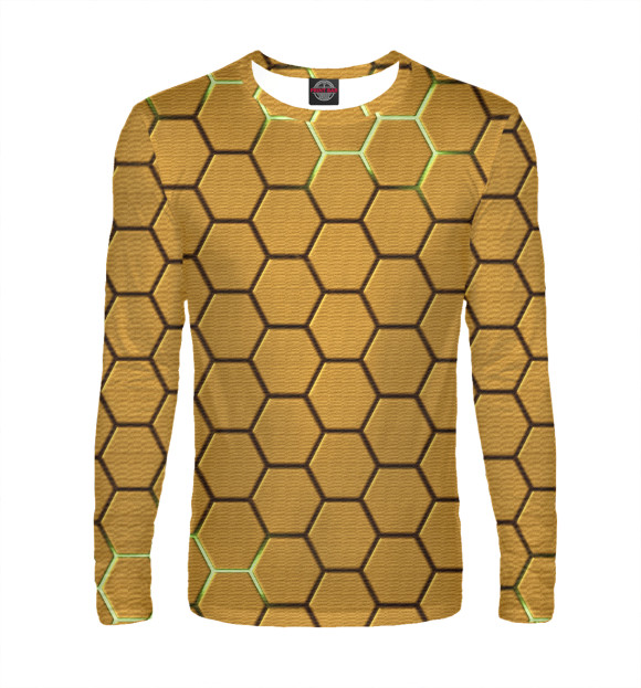 Мужской лонгслив с изображением Оранжевый питон цвета Белый