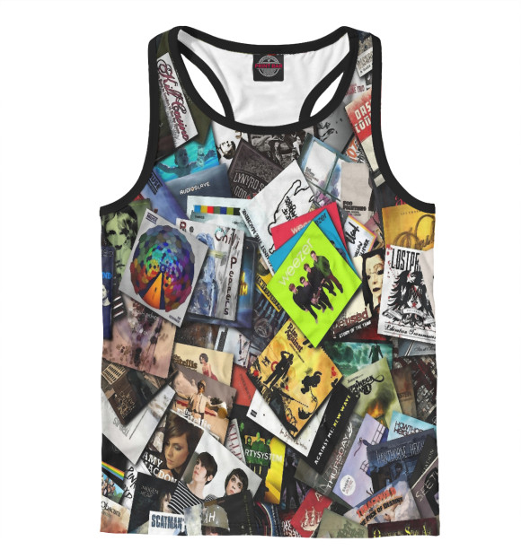 Мужская майка-борцовка с изображением Рокеры |все группы цвета Белый