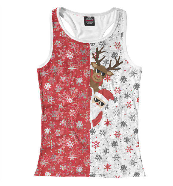 Женская майка-борцовка с изображением С Новым Годом! цвета Белый