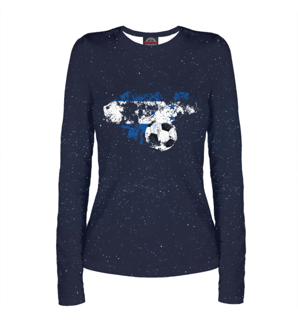 Женский лонгслив с изображением Distressed Honduras Soccer цвета Белый