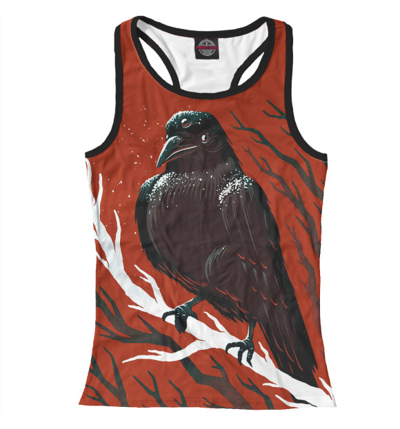 Женская майка-борцовка с притом КАРЛУША цвета Белый Женская майка-борцовка с изображением КАРЛУША цвета Белый