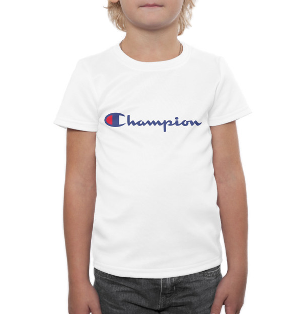 Футболка для мальчиков с изображением Champion цвета Белый
