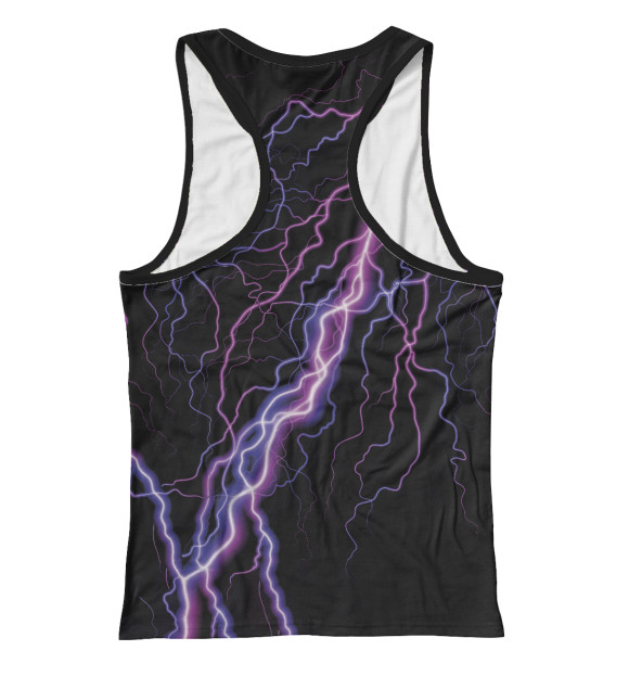 Женская майка-борцовка с изображением Неоновый лев Сергей цвета Белый