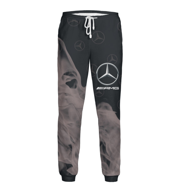 Мужские спортивные штаны с изображением Mercedes / Мерседес цвета Белый