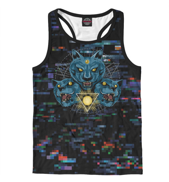 Мужская майка-борцовка с изображением Evil цвета Белый