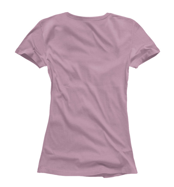 Женская футболка с изображением Хулиганистый котик (розовый фон) цвета Белый
