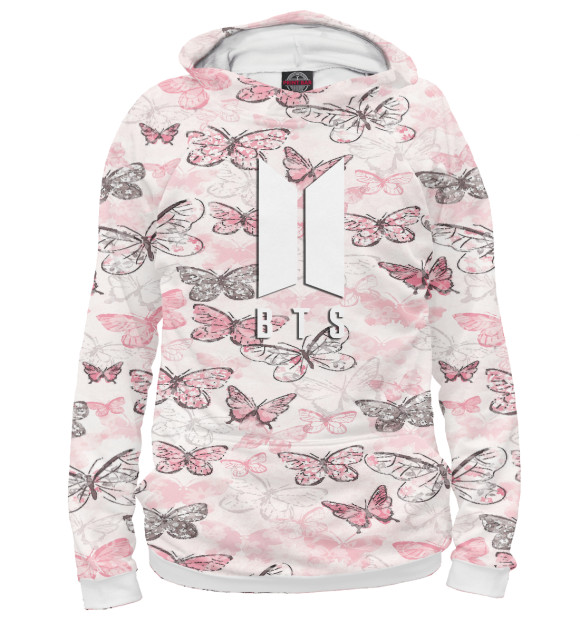 Мужское худи с изображением BTS цвета Белый