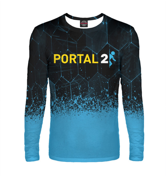 Мужской лонгслив с изображением Portal | Портал 2 цвета Белый