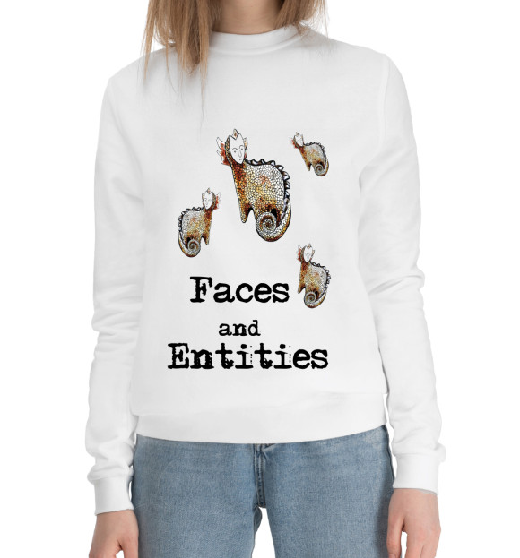 Женский хлопковый свитшот с изображением Сущность цвета Белый