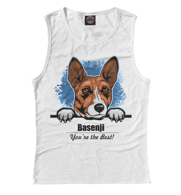 Майка для девочки с изображением Басенджи (Basenji) цвета Белый