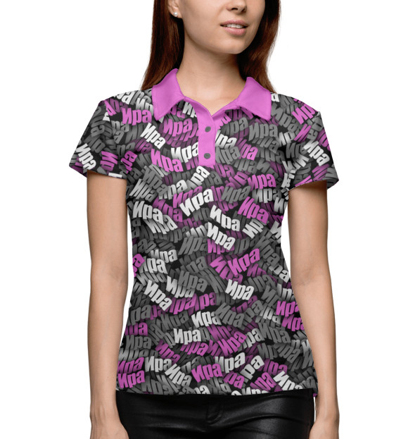 Женское поло с изображением Камуфляж Ира цвета Белый