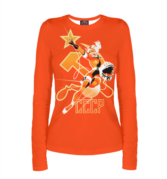 Женский лонгслив с изображением Байконур цвета Белый