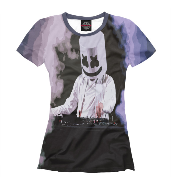 Футболка для девочек с изображением Marshmello цвета Белый