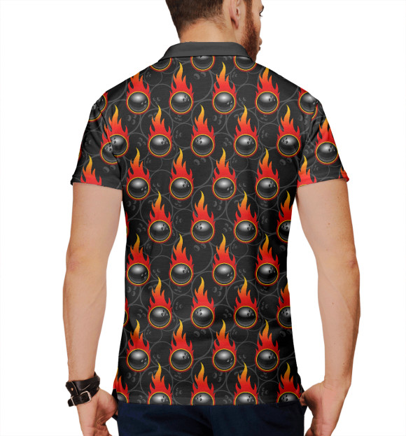 Мужское поло с изображением Bowling цвета Белый