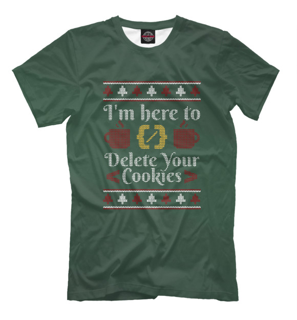 Футболка для мальчиков с изображением Programmer Ugly Sweater цвета Белый