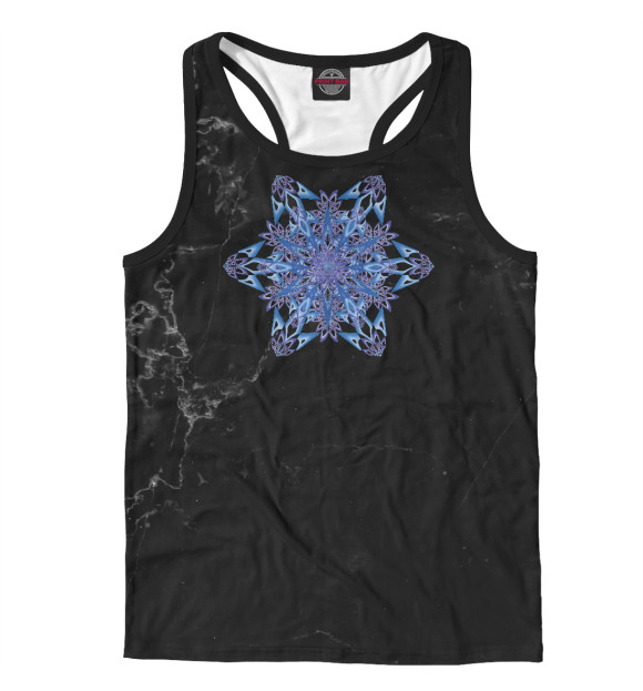 Мужская майка-борцовка с изображением Deep Blue Mandala цвета Белый