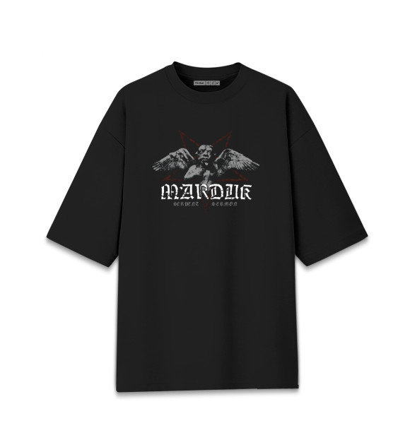 Мужская футболка оверсайз с изображением Marduk цвета Черный