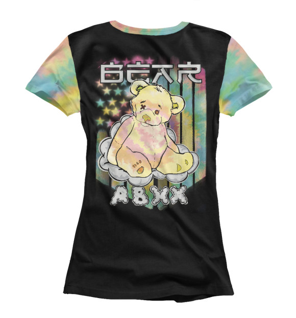 Футболка для девочек с изображением Tie Dye Мишка цвета Белый