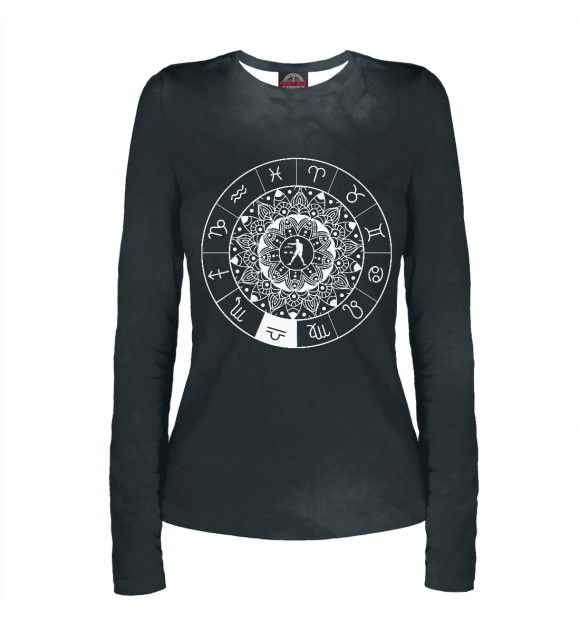 Женский лонгслив с притом Libra Zodiac Astrology цвета Белый Женский лонгслив с изображением Libra Zodiac Astrology цвета Белый