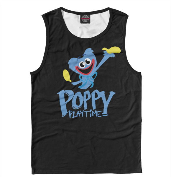 Мужская майка с изображением Poppy Playtime Хагги Вагги цвета Белый