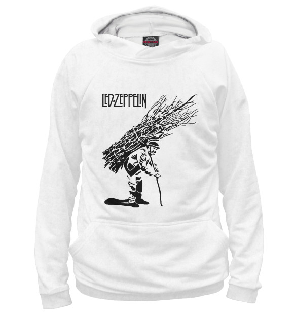 Женское худи с изображением Led Zeppelin цвета Белый