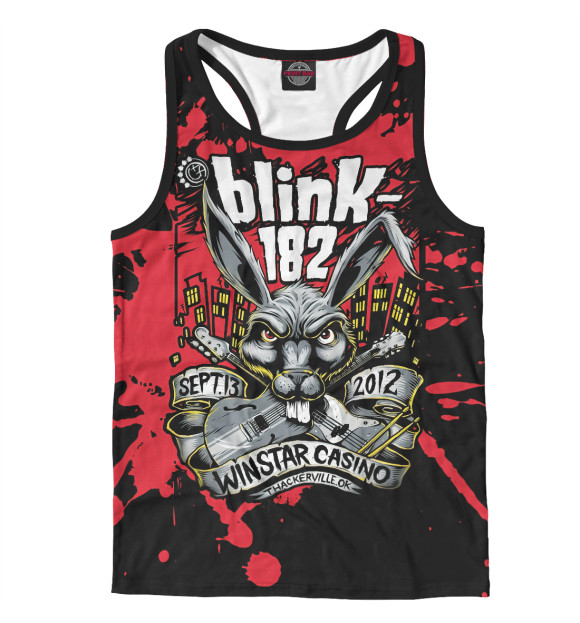 Мужская майка-борцовка с изображением Blink-182 цвета Белый