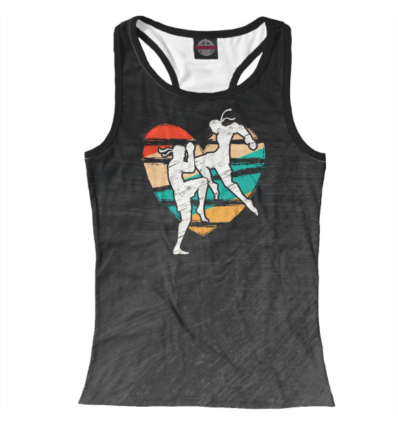 Женская майка-борцовка с изображением Muay Thai Vintage цвета Белый