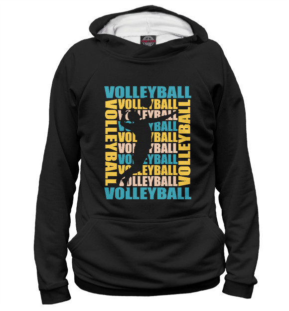 Мужское худи с изображением Volleyball цвета Белый