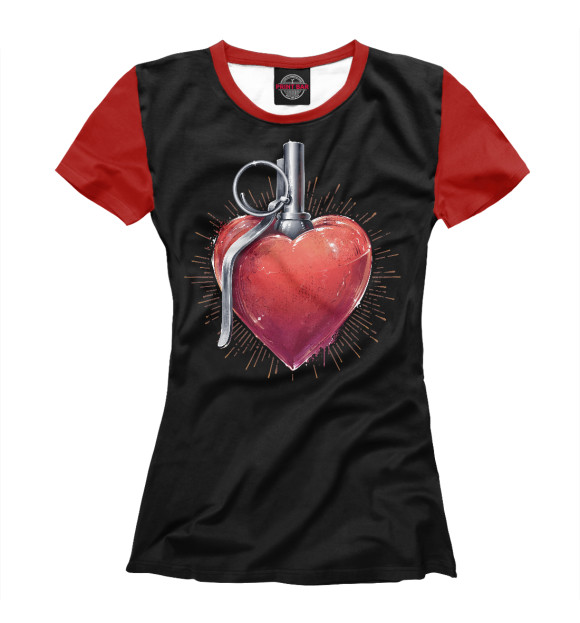 Женская футболка с изображением Осколочное сердце цвета Белый