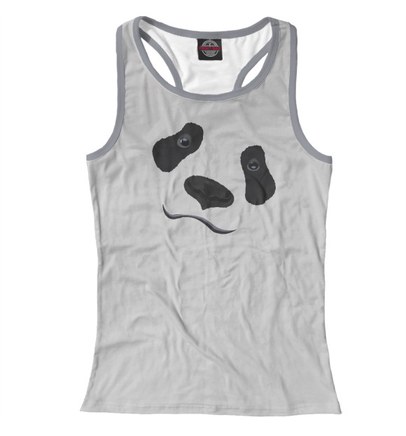 Женская майка-борцовка с изображением Взгляд панды цвета Белый