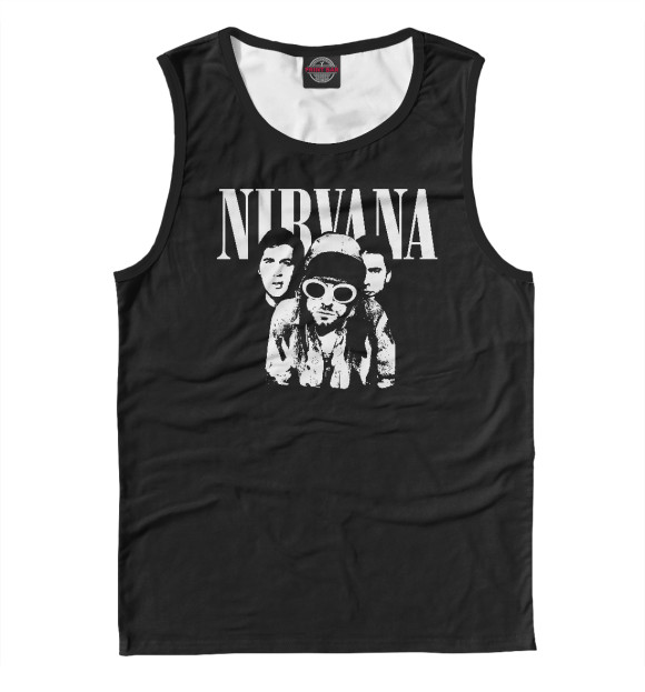 Мужская майка с притом Nirvana цвета Белый Мужская майка с изображением Nirvana цвета Белый