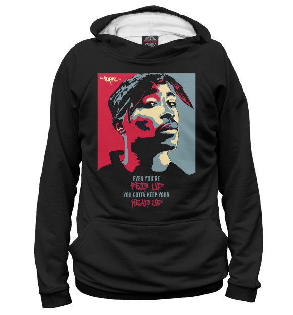Женское худи с изображением 2Pac цвета Белый