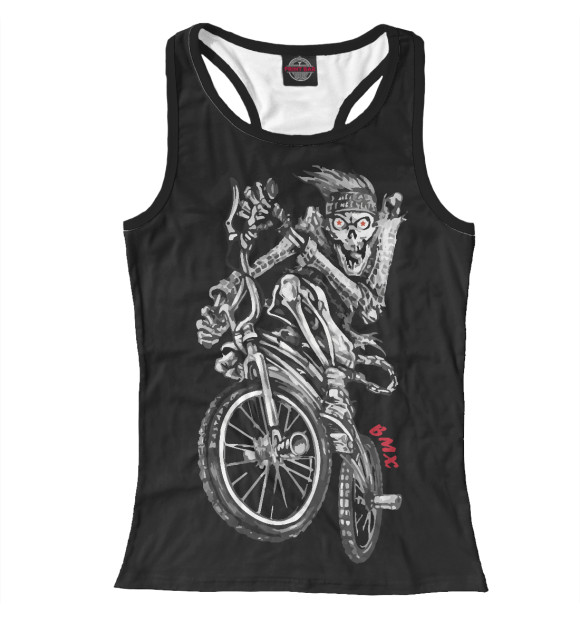 Женская майка-борцовка с изображением BMX цвета Белый