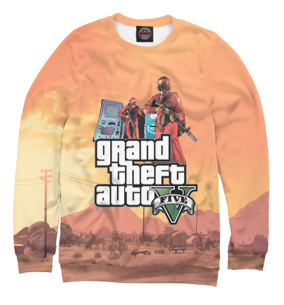 Мужской свитшот с изображением Grand Theft Auto | GTA цвета Белый