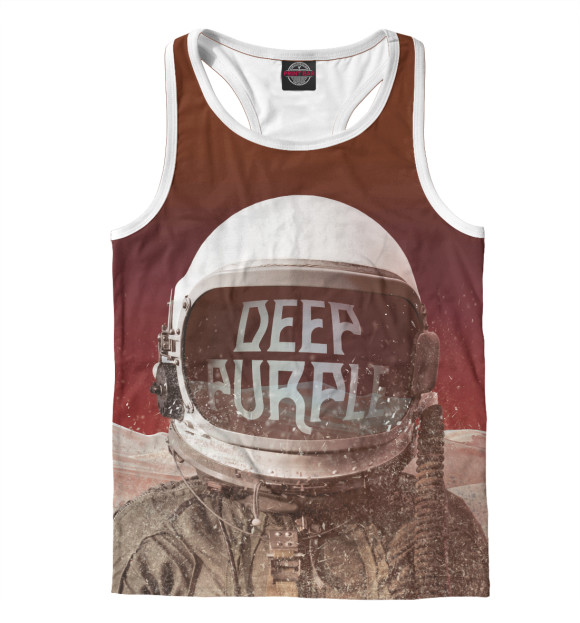 Мужская майка-борцовка с притом Deep purple цвета Белый Мужская майка-борцовка с изображением Deep purple цвета Белый