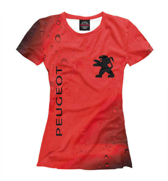 Женская футболка с изображением Peugeot / Пежо цвета Белый