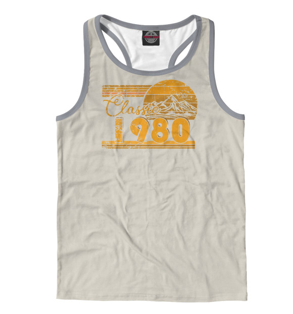 Мужская майка-борцовка с изображением Classic 1980 цвета Белый