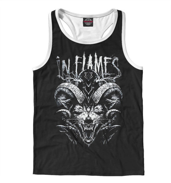 Мужская майка-борцовка с изображением In Flames цвета Белый