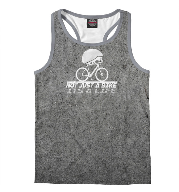 Мужская майка-борцовка с изображением Cute Hedgehog Road Bike цвета Белый