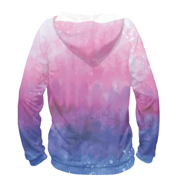 Женское худи с изображением Акварель (Tie-Dye) цвета Белый