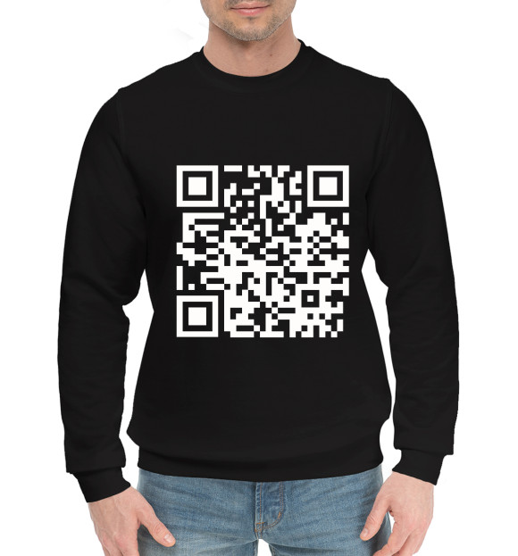 Мужской хлопковый свитшот с изображением COVID-19 FREE ZONE цвета Черный