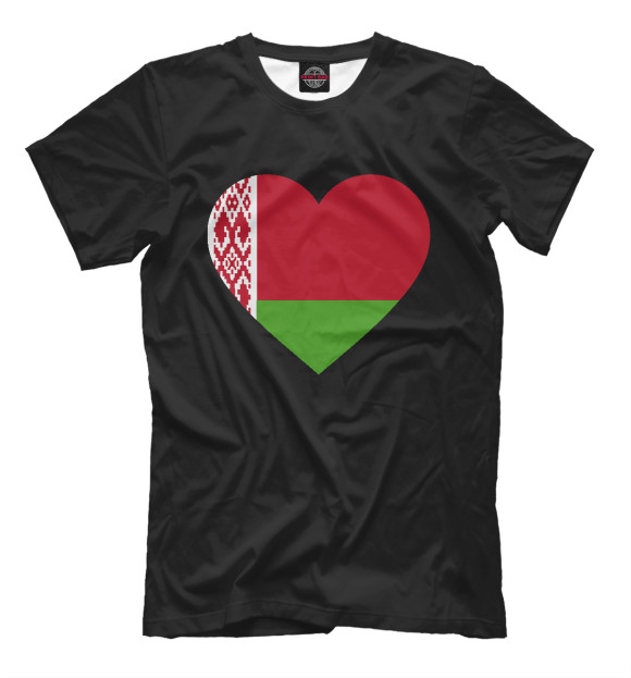 Футболка для мальчиков с изображением Belarus Heart цвета Белый