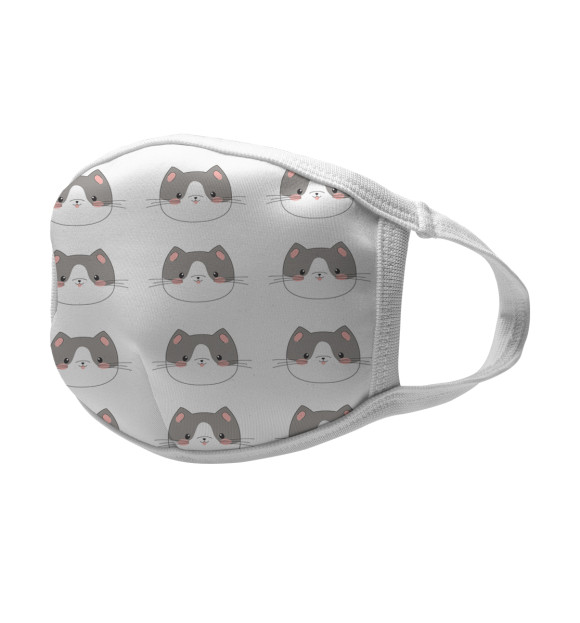 Маска тканевая с изображением Кошечка цвета Белый
