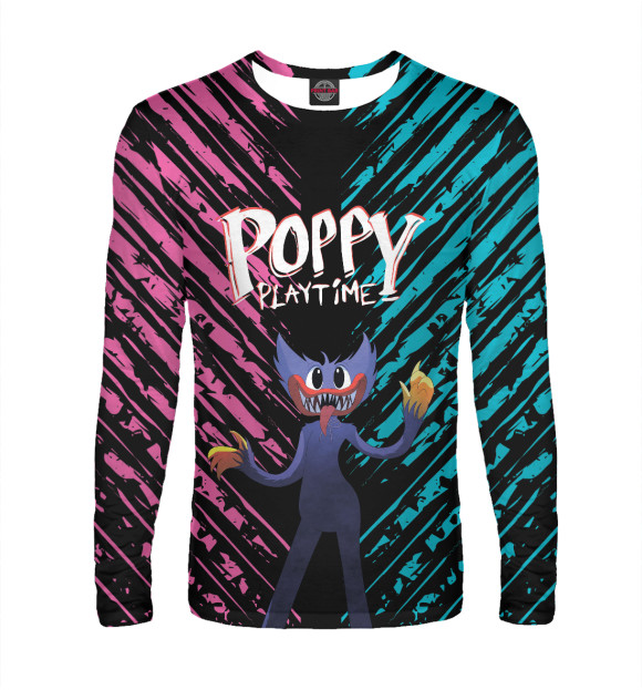 Мужской лонгслив с изображением Poppy Playtime цвета Белый