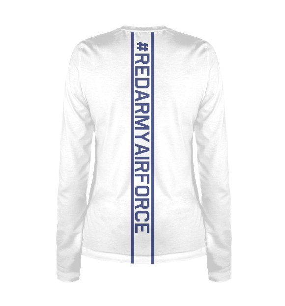 Женский лонгслив с изображением Миг-15 цвета Белый