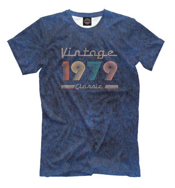 Мужская футболка с изображением 1979 Vintage Classic Retro цвета Белый