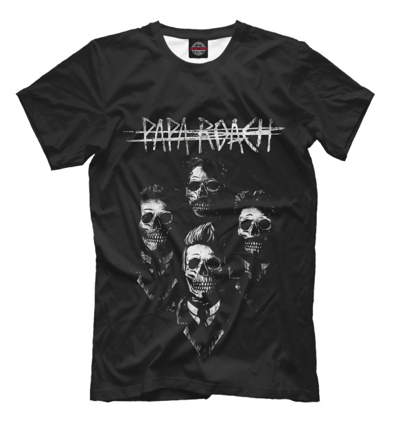 Мужская футболка с изображением Papa Roach цвета Белый