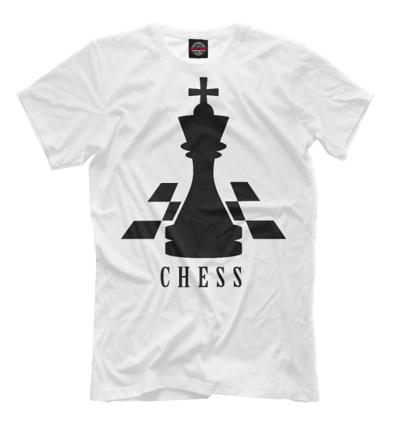 Мужская футболка с изображением Chess цвета Белый