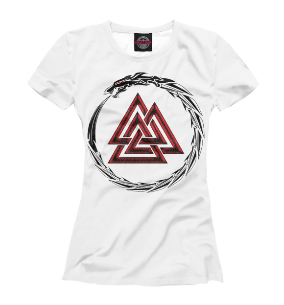 Футболка для девочек с изображением Valknut цвета Белый