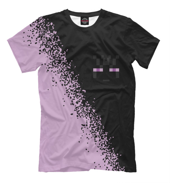 Мужская футболка с изображением Minecraft - Эндермен - Спрей цвета Белый